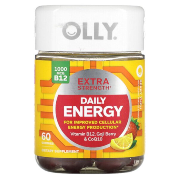 Daily Energy, Дополнительная сила, ягоды юдзу, 60 жевательных конфет OLLY