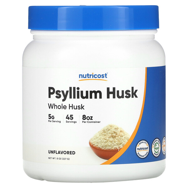 Psyllium Husk, целая шелуха, без вкуса, 8 унций (227 г) Nutricost
