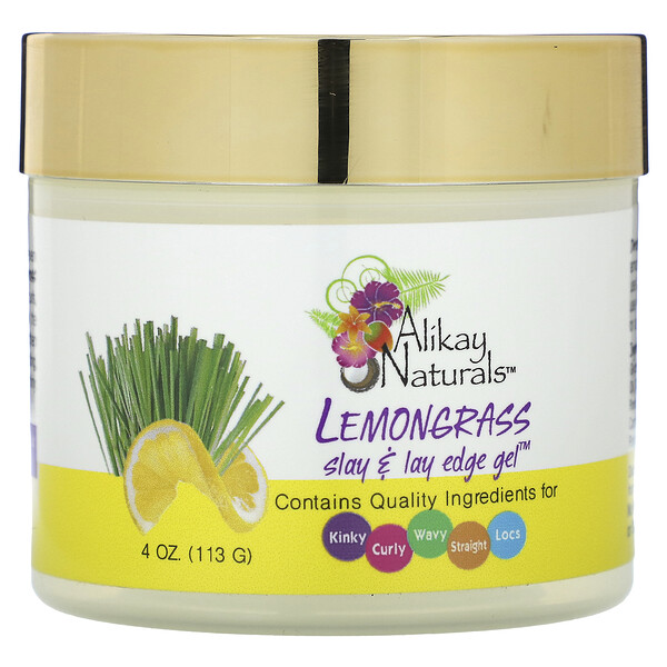 Lemongrass, гель Slay & Lay Edge, 4 унции (113 г) Alikay Naturals