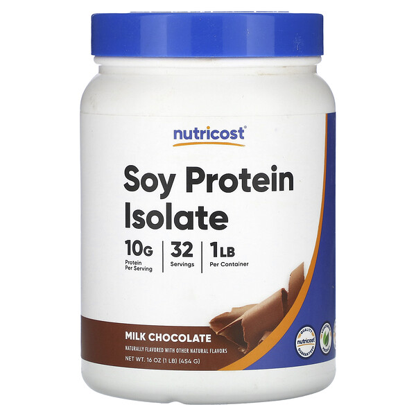 Изолят соевого белка, молочный шоколад, 1 фунт (454 г) Nutricost