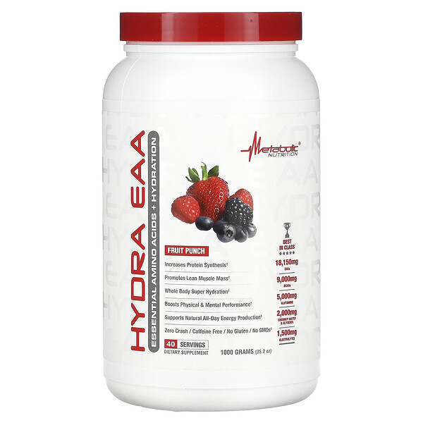 Hydra EAA, Фруктовый пунш, 35,2 унции (1000 г) Metabolic Nutrition