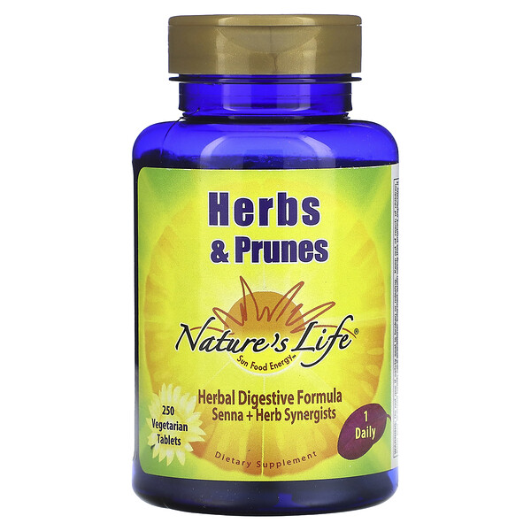 Herbs & Prunes, 250 Vegetarian Tablets (Вегетарианские таблетки) Nature's Life