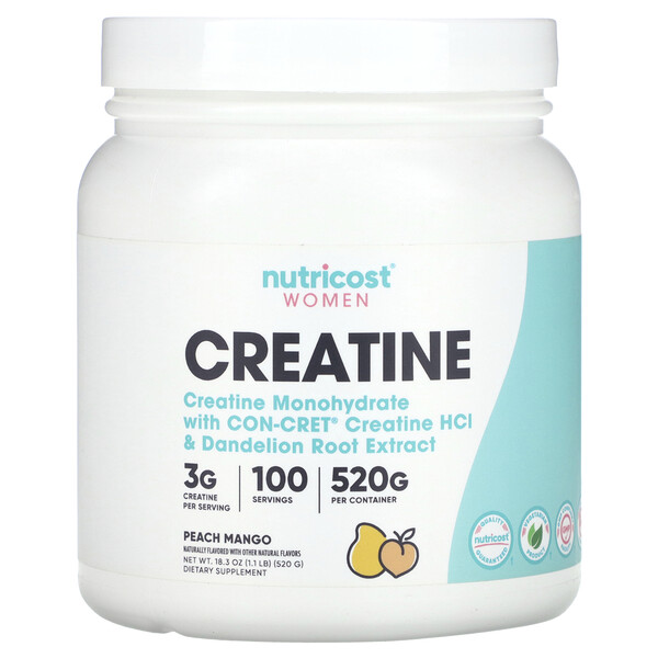 Women, Creatine, Peach Mango, 1.1 lb (Фунты) (520 g) Nutricost