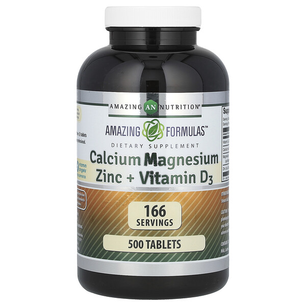 Кальций Магний Цинк + Витамин D3 - 500 таблеток - Amazing Nutrition Amazing Nutrition