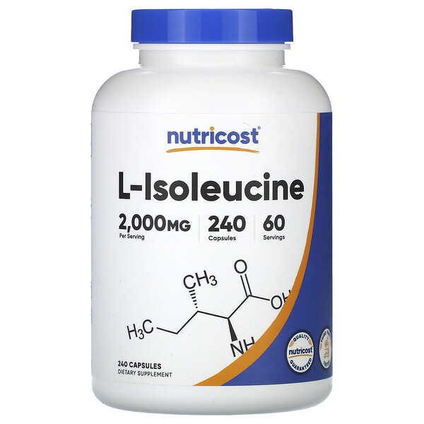 L-изолейцин, 2000 мг, 240 капсул (500 мг на капсулу) Nutricost