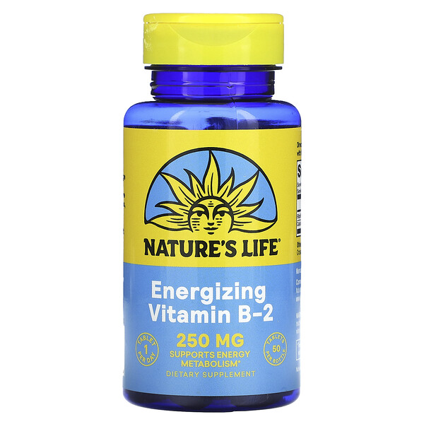 Vitamin B-2, 250 mg, 50 Tablets (Таблетки) Nature's Life