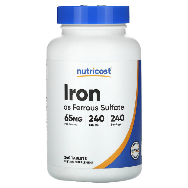 Железо - 65 мг - 240 таблеток - Nutricost Nutricost