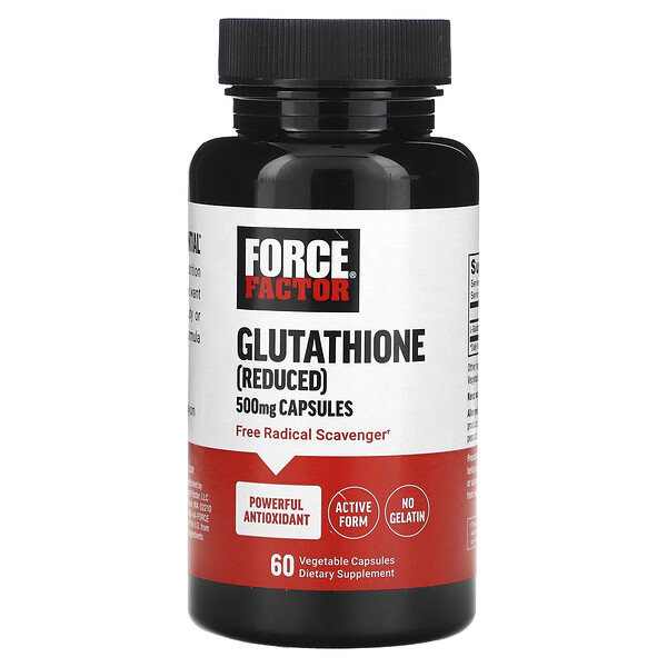 Глутатион (восстановленный), 500 мг, 60 растительных капсул Force Factor