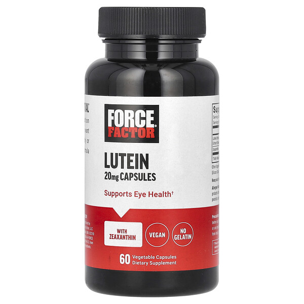 Лютеин 20 мг с Зеаксантином - 60 растительных капсул - Force Factor Force Factor
