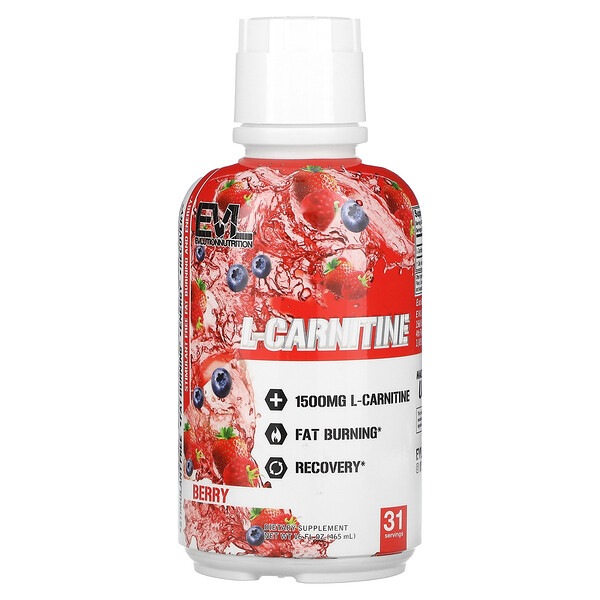 L-карнитин, ягодный, 16 жидких унций (465 мл) EVLution Nutrition