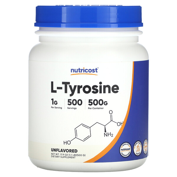 L-тирозин, без ароматизаторов, 17,9 унций (500 г) Nutricost