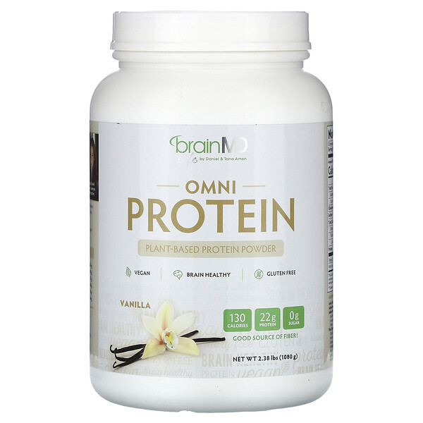 Omni Protien, Протеиновый порошок на растительной основе, ваниль, 1080 г (2,38 фунта) BrainMD