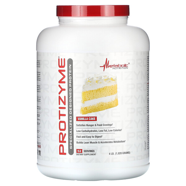 Protizyme, Специально разработанный протеин, ванильный пирог, 4 фунта (1820 г) Metabolic Nutrition