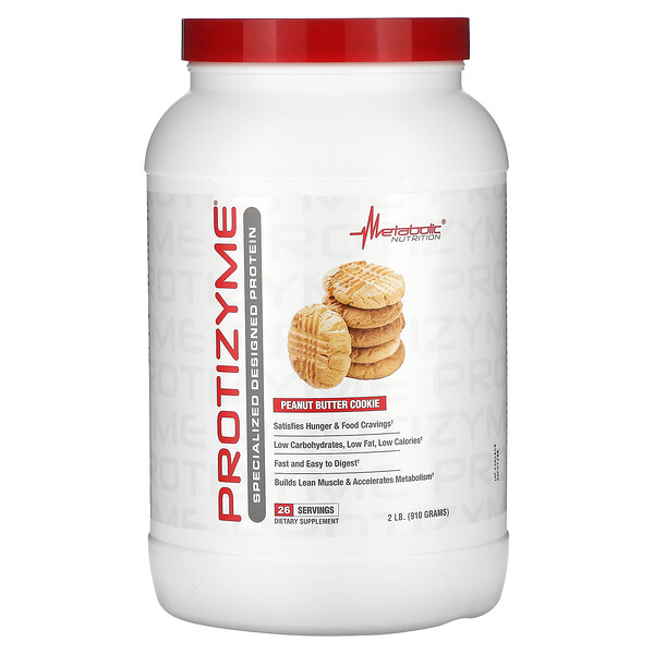 Protizyme, Специально разработанный протеин, печенье с арахисовым маслом, 2 фунта (910 г) Metabolic Nutrition