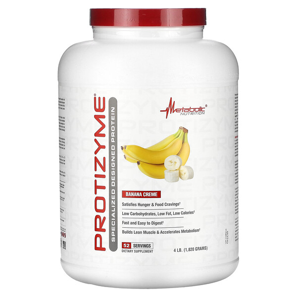Protizyme, Специально разработанный протеин, банановый крем, 4 фунта (1820 г) Metabolic Nutrition