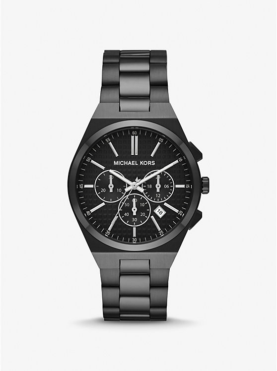 Крупногабаритные черные часы Lennox Michael Kors