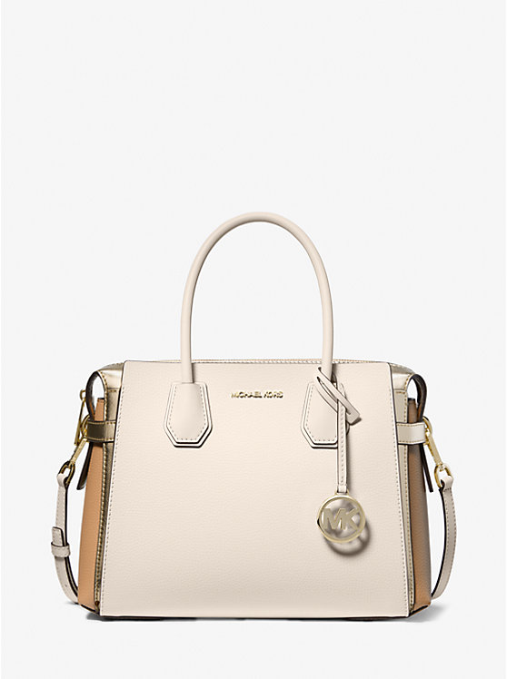 Кожаная сумка-портфель Mercer среднего размера с поясом в стиле колор-блок Michael Kors