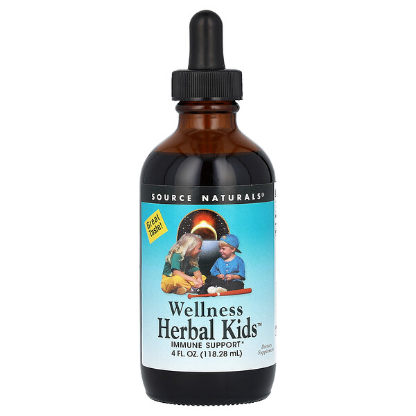 Wellness Herbal Kids, 4 жидких унции (118,28 мл) Source Naturals