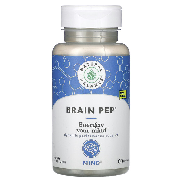 Brain Pep, 60 растительных капсул Natural Balance