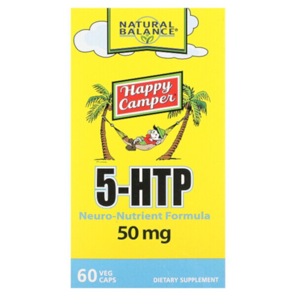Happy Camper, 5-HTP, 50 мг, 60 растительных капсул Natural Balance