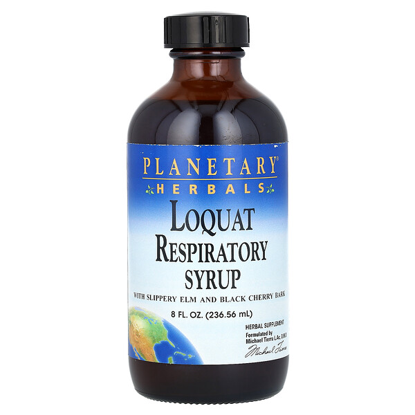 Loquat Respiratory Syrup, 8 fl oz (Жидкие унции) (236.56 ml) Planetary Herbals