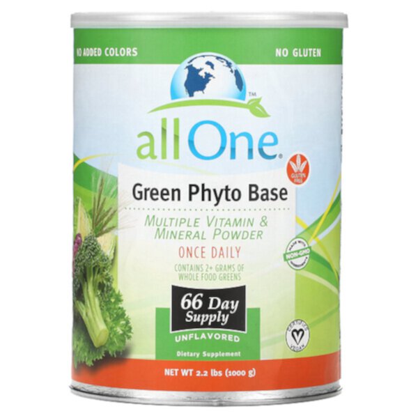 Green Phyto Base, комплексный витаминно-минеральный порошок, без вкуса, 1000 г (2,2 фунта) All One Nutritech