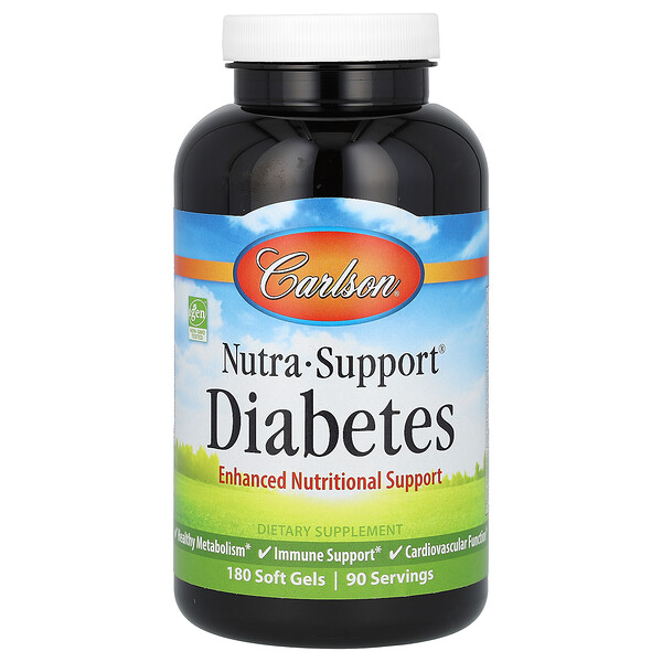 Nutra-Support, Диабет, 180 мягких таблеток Carlson