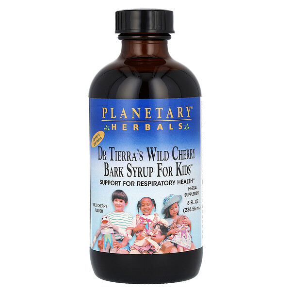 Сироп из коры дикой вишни Dr Tierra для детей, дикая вишня, 8 жидких унций (236,56 мл) Planetary Herbals