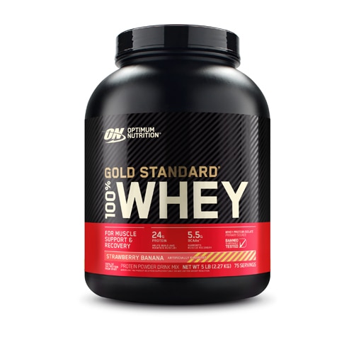 100% сывороточный протеин Gold Standard 24 г белка, 5,5 г BCAA, 4 г глутамина, 75 порций Optimum Nutrition