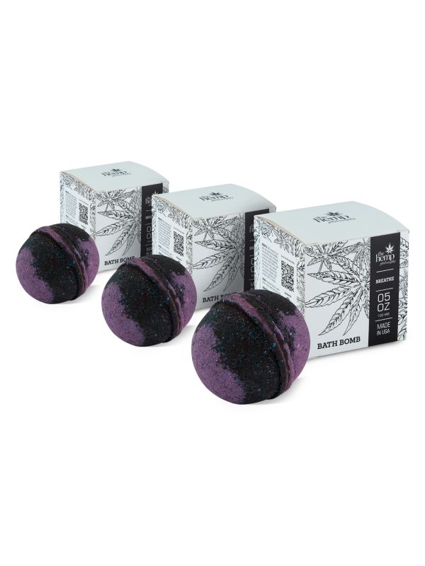 3-Piece Breathe CBD Bath Bomb Set The Hemp Philosophy