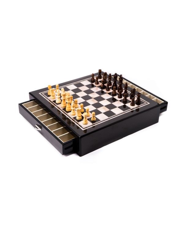 Mother-of-Pearl Inlaid Wood Chess Board Bey-Berk