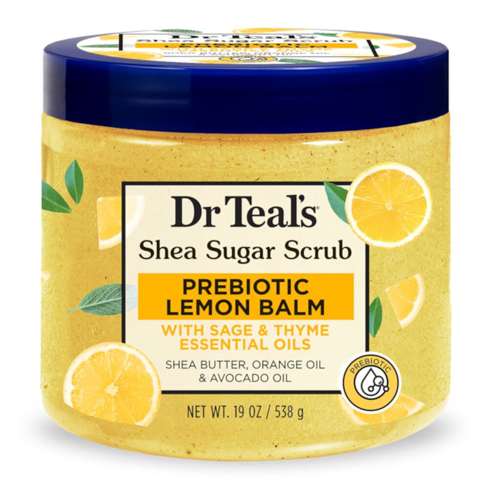 Скраб с сахаром ши — пребиотик с лимонной мятой, 19 унций Dr. Teal's