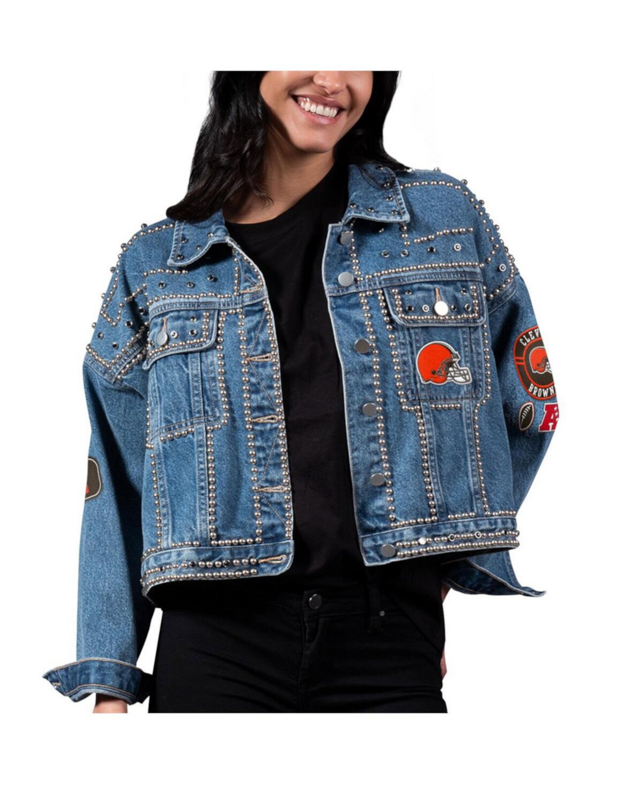 Женская Куртка G-III Cleveland Browns Medium Denim Full-Button G-III