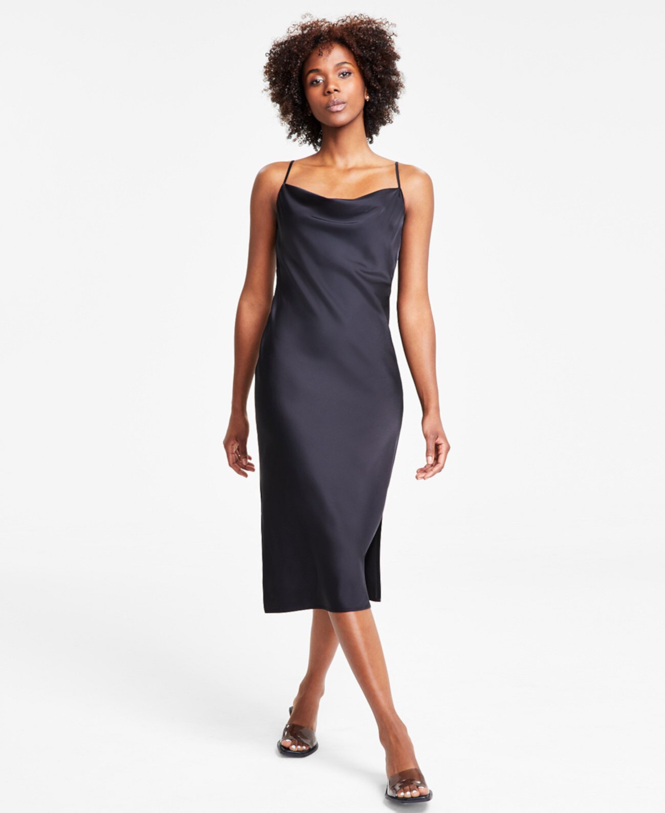 Женское однотонное платье-комбинация с воротником-хомутом, созданное для Macy's Bar III