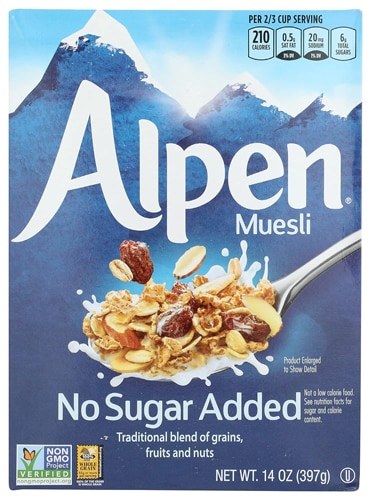 Non-GMO No Sugar Added Whole Grain Muesli Cereal -- 14 oz Alpen