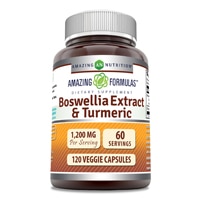 Boswellia Extract with Turmeric -- 1200 mg - 120 Veggie Capsules (Капсулы на растительной основе) Amazing Nutrition