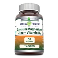 Calcium Magnesium Zinc + Vitamin D3 -- 150 Tablets (Таблетки) Amazing Nutrition