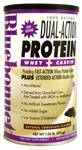 Whey & Casein Protein Powder Chocolate -- 1.05 lbs Bluebonnet Nutrition