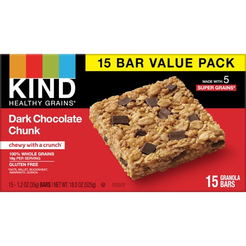 Gluten Free Healthy Grains Oat Granola Bars Dark Chocolate Chunk -- 15 Bars Kind