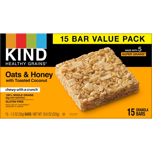 Gluten Free Healthy Grains Oat Granola Bars Oats & Honey -- 15 Bars Kind