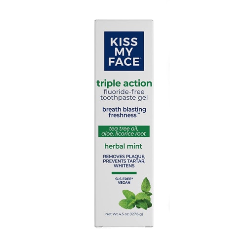 Triple Action Toothpaste Herbal Mint Gel -- 4.5 oz Kiss My Face