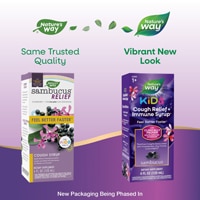 Sambucus Kids Cough Relief + Immune Syrup - Elderberry Extract & Vitamin C -- 4 fl oz (Жидкие унции) Nature's Way