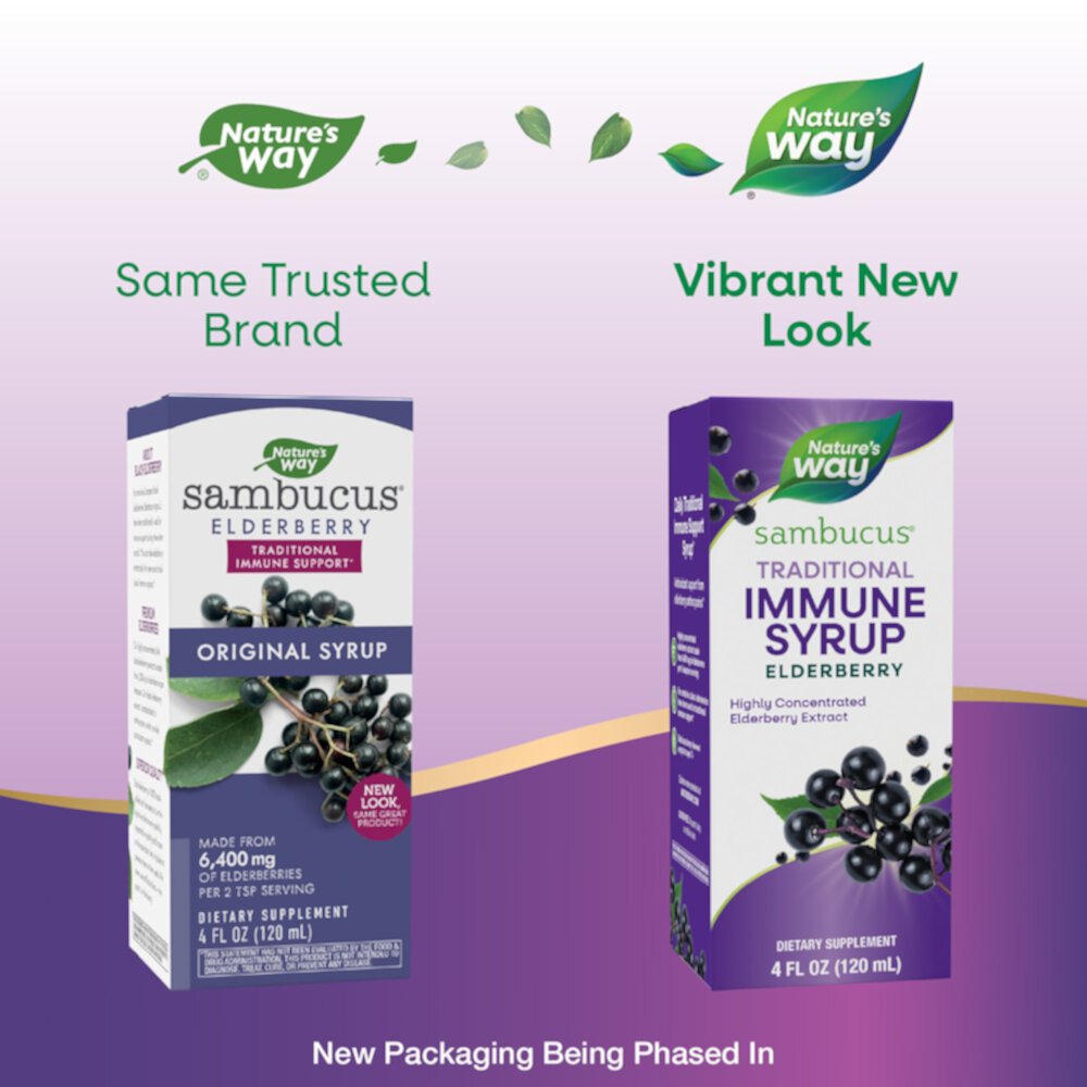 Sambucus Traditional Immune Syrup - Elderberry - Traditional Immune Support -- 4 fl oz (Жидкие унции) Nature's Way