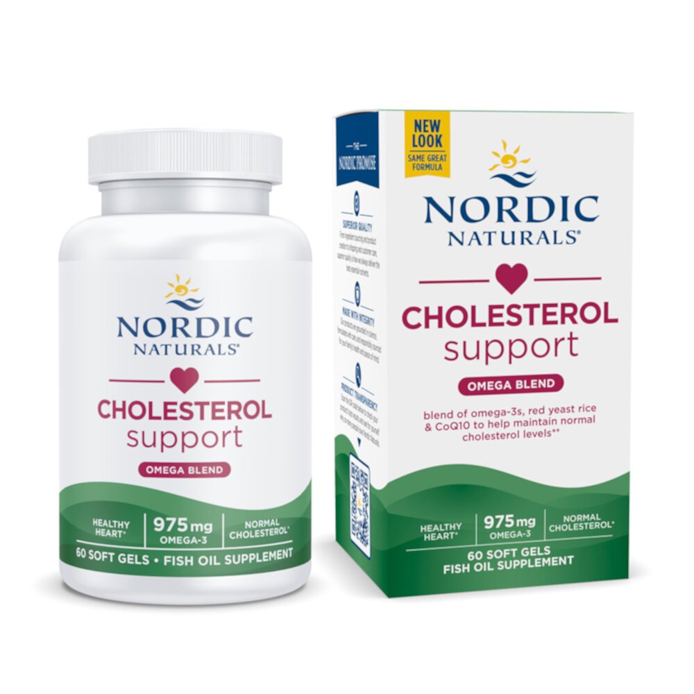 Cholesterol Support Fish Oil Blend -- 975 mg - 60 Softgels (Мягкие капсулы) Nordic Naturals