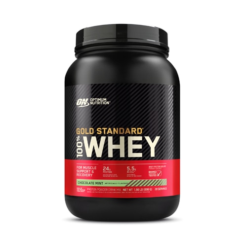 Протеиновый порошок Gold Standard 100% Whey  для поддержки мышц 24 г протеина на порцию 28 доз Optimum Nutrition