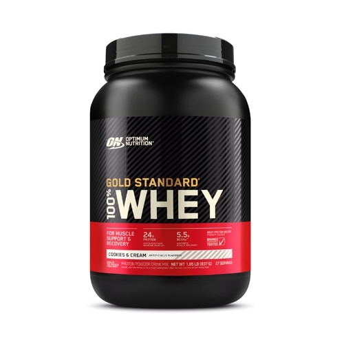 Протеиновый порошок 100% Whey Gold Standard для поддержки мышц, 24 г белка, 27 порций Optimum Nutrition