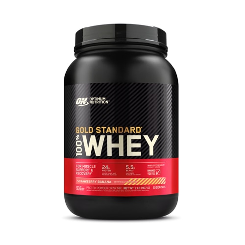 Протеиновый порошок Gold Standard 100% Whey для поддержки мышц и восстановления, 24 г белка, 30 порций Optimum Nutrition