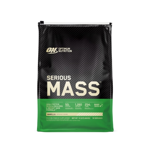 Serious Mass Протеиновый Порошок Ванильный - 1250 калорий, 50 г белка, 16 порций Optimum Nutrition