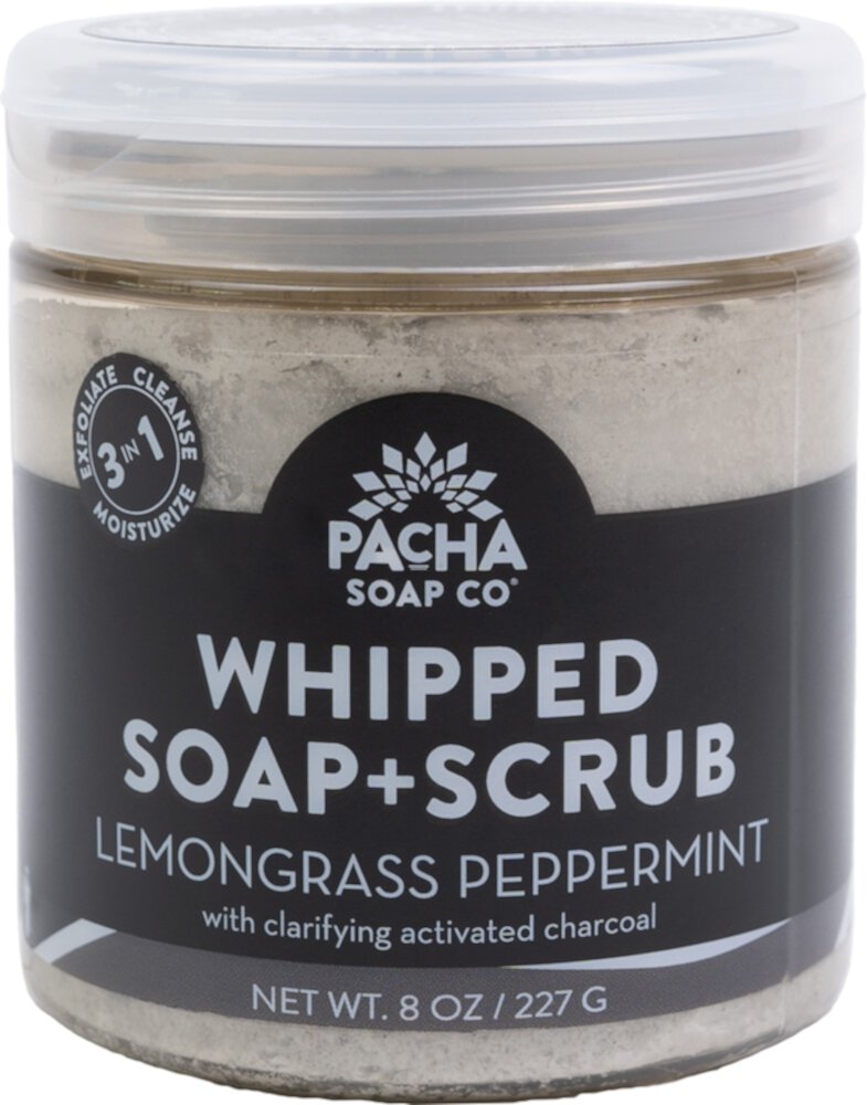 Whipped Soap + Scrub - Lemongrass Peppermint -- 8 oz Pacha Soap Co