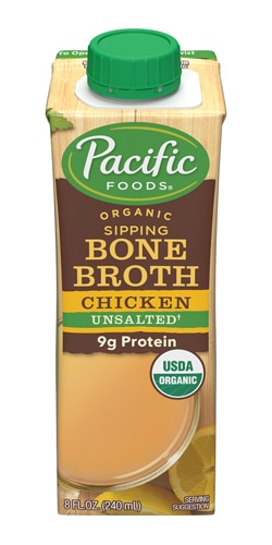 Organic Bone Broth Chicken -- 8 fl oz (Жидкие унции) Pacific Foods